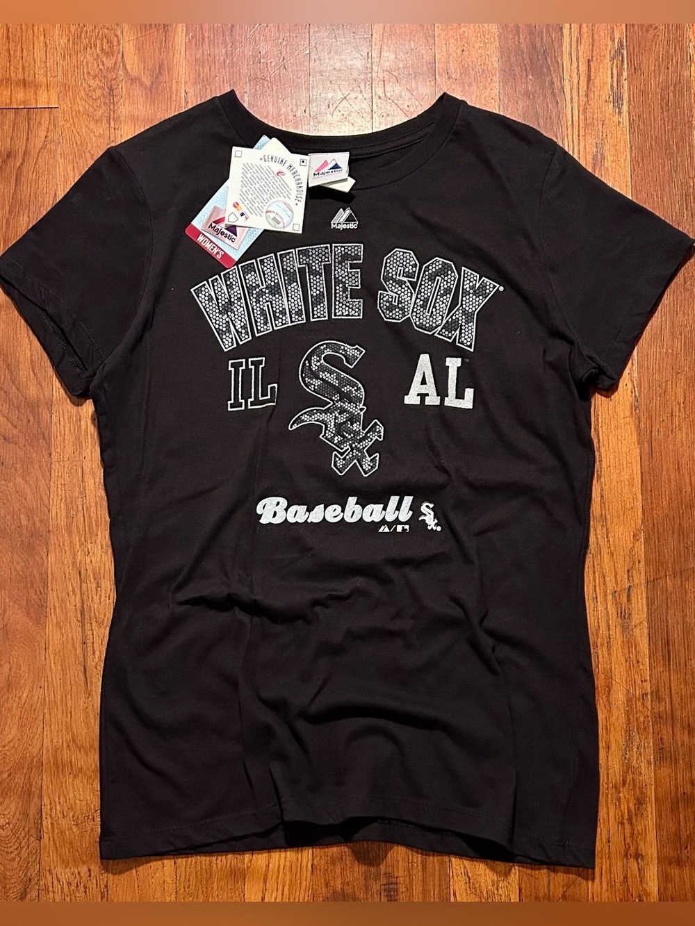 Vintage Y2K Chicago White Sox MLB Baseball Logo Snakeskin Print T-shirt M NWT